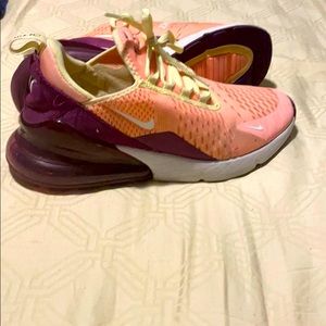 Pink and purple Nike sneakers